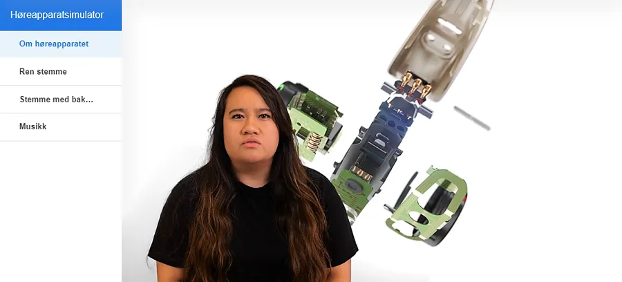 En kvinne med en robot